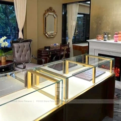 Modern White Jewelry Display Table Showcase