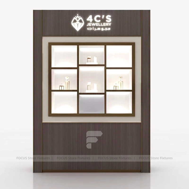 Premium Beige Jewelry Showcase Cabinet Set