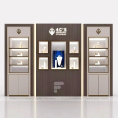 Premium Beige Jewelry Showcase Cabinet Set