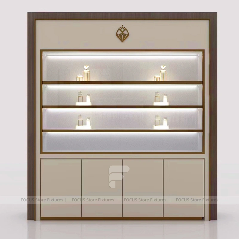 Premium Beige Jewelry Showcase Cabinet Set