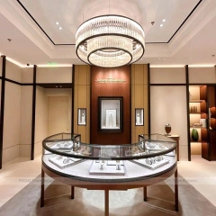 Premium Beige Jewelry Showcase Reception Desk