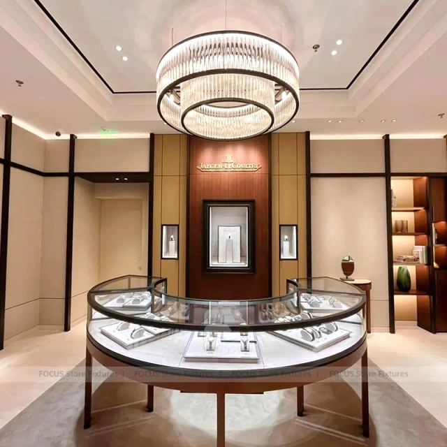 Premium Beige Jewelry Showcase Reception Desk