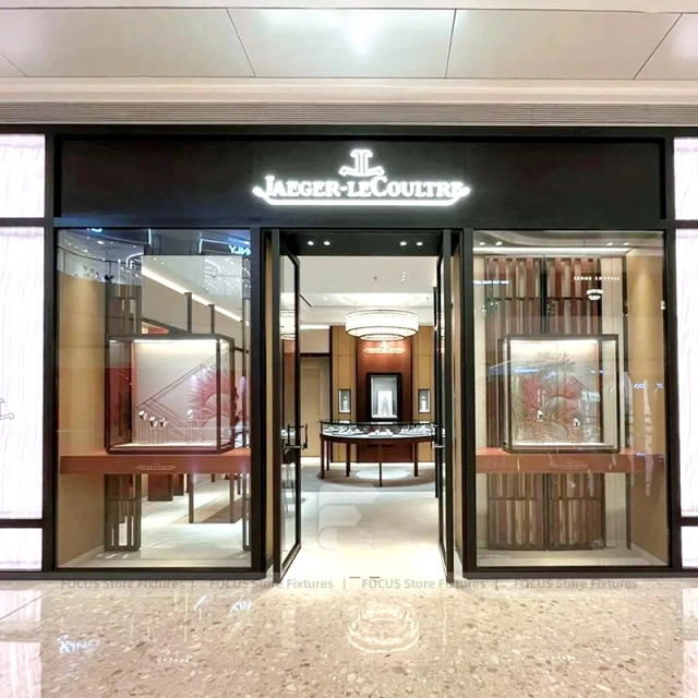 Premium Beige Jewelry Showcase Reception Desk