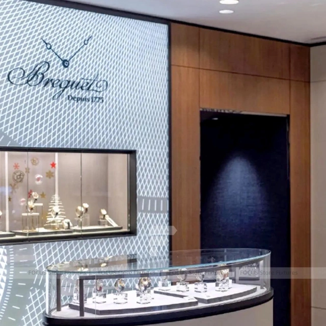 Premium Black Jewelry Showcase Reception Desk