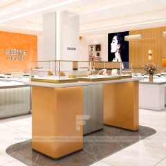Premium Champagne Gold Jewelry Display Cabinet Set