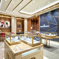 Premium Cream Jewelry Showcase Cabinet Set