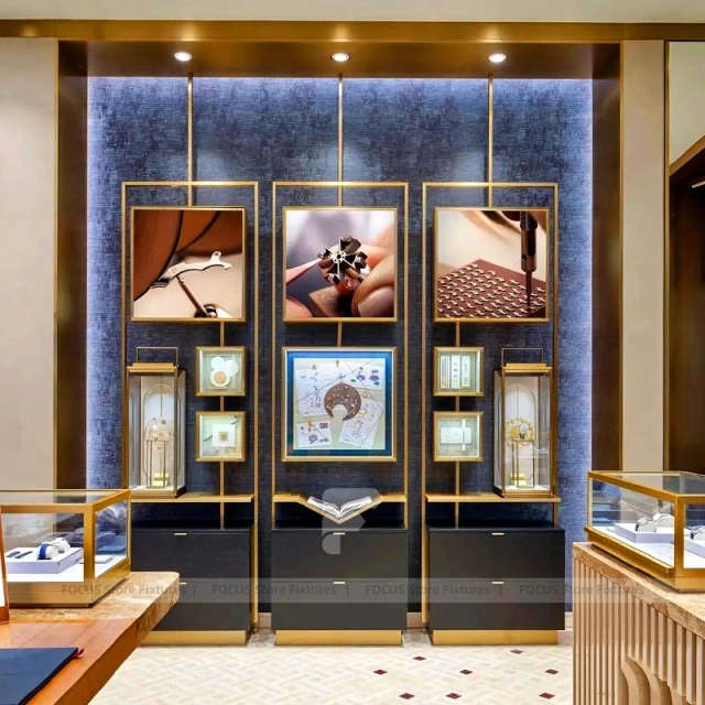 Premium Cream Jewelry Showcase Cabinet Set