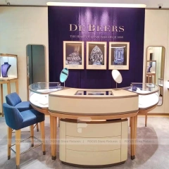 Premium Cream Jewelry Showcase Reception Desk