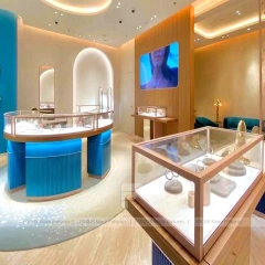 Premium Marble Accent Jewelry Display Cabinet Set