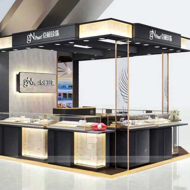 Premium Walnut Jewelry Display Cabinet Set