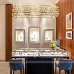 Premium Walnut Jewelry Reception Desk