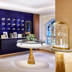 Premium Walnut Jewelry Reception Desk