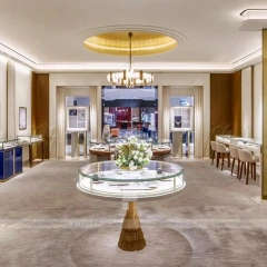 Premium Walnut Jewelry Reception Desk