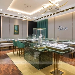 Premium White Jewelry Showcase Cabinet Set
