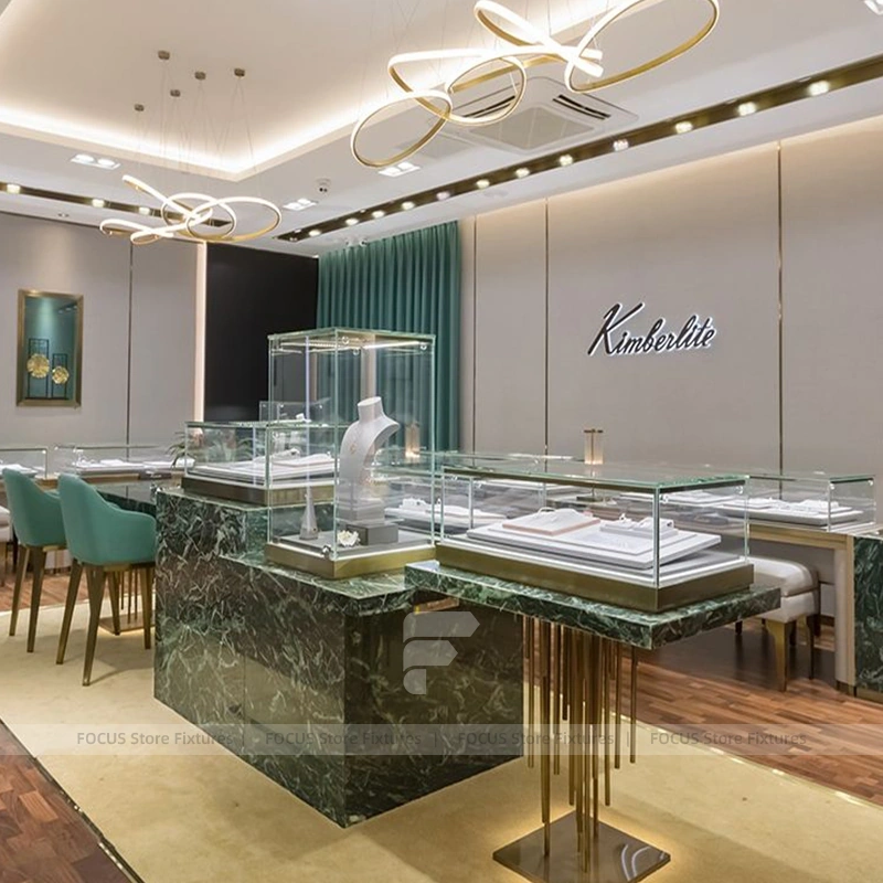 Premium White Jewelry Showcase Cabinet Set