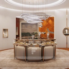 Refined Beige Jewelry Display Showcase Set