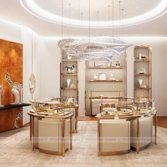 Refined Beige Jewelry Display Showcase Set