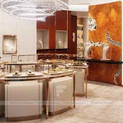 Refined Beige Jewelry Display Showcase Set