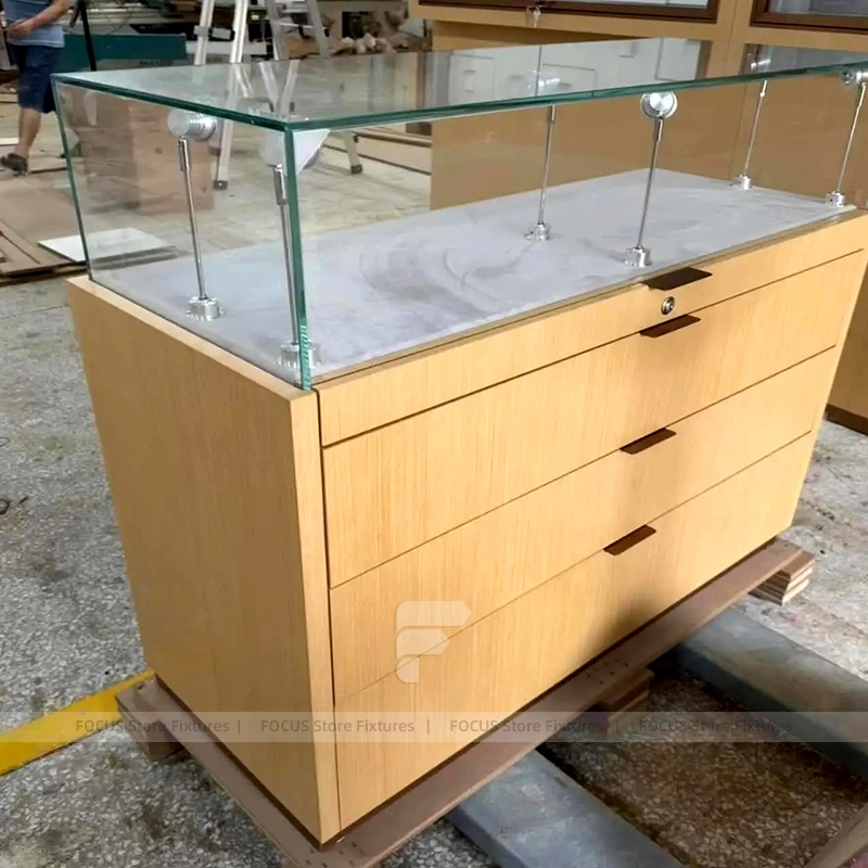 Refined Champagne Gold Jewelry Display Table