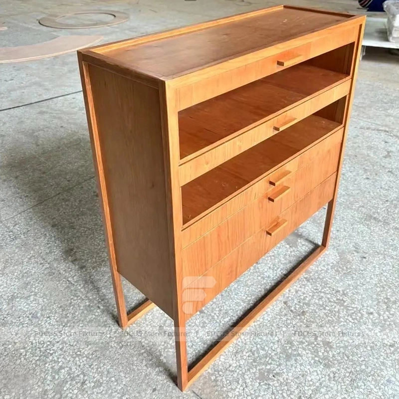 Refined Champagne Gold Jewelry Display Table