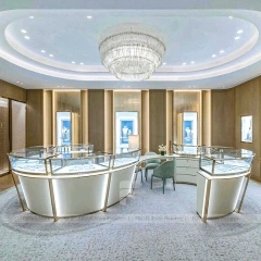 Refined Champagne Gold Jewelry Showcase Counter Set