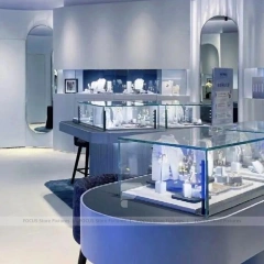 Refined Marble Accent Jewelry Showcase Counter Set
