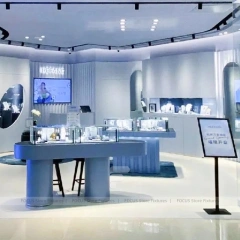 Refined Marble Accent Jewelry Showcase Counter Set