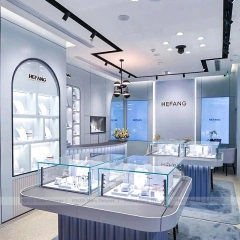 Refined Marble Accent Jewelry Showcase Counter Set