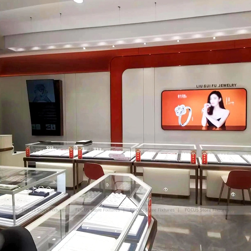 Refined White Jewelry Display Showcase Set