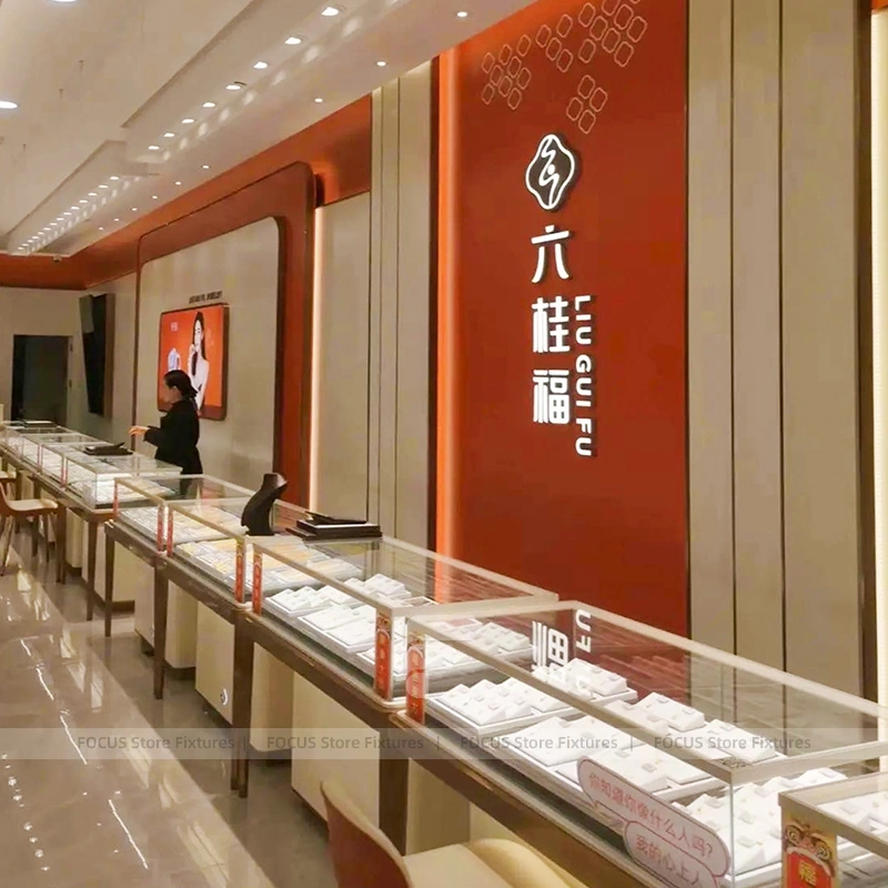 Refined White Jewelry Display Showcase Set