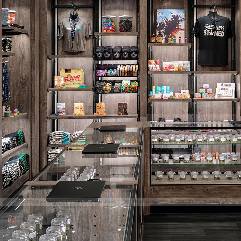 Rustic Retail Wall Shelving Display