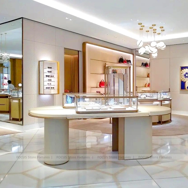 Sophisticated Beige Jewelry Feature Wall Display