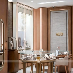 Sophisticated Fluted Wood Jewelry Feature Wall Display