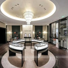 Sophisticated Fluted Wood Jewelry Showcase Counter Set