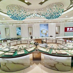 Sophisticated Walnut Jewelry Feature Wall Display