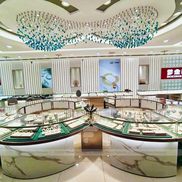 Sophisticated Walnut Jewelry Feature Wall Display