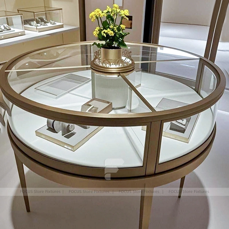 Sophisticated Walnut Jewelry Island Showcase Set