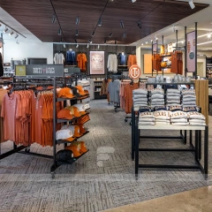 University Sports Merchandise Shelving Display