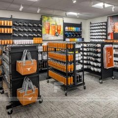University Sports Merchandise Shelving Display