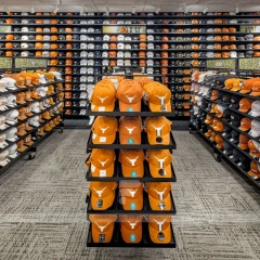 University Sports Merchandise Shelving Display