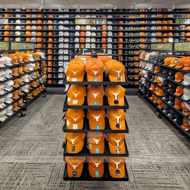 University Sports Merchandise Shelving Display