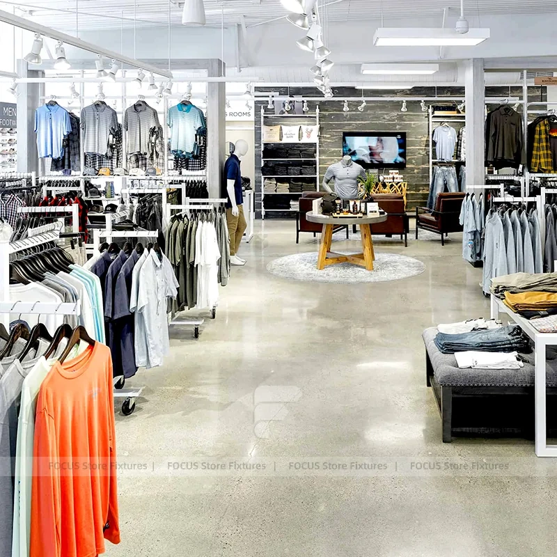 White Fashion Apparel Table Display
