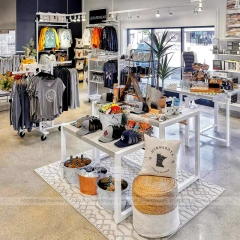White Fashion Apparel Table Display