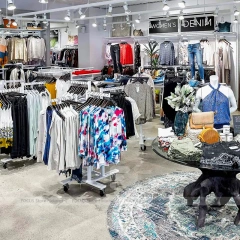 White Fashion Apparel Table Display