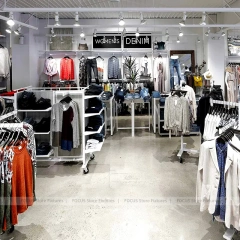 White Fashion Apparel Table Display