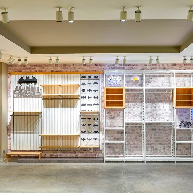 White Wood Slatwall Retail System