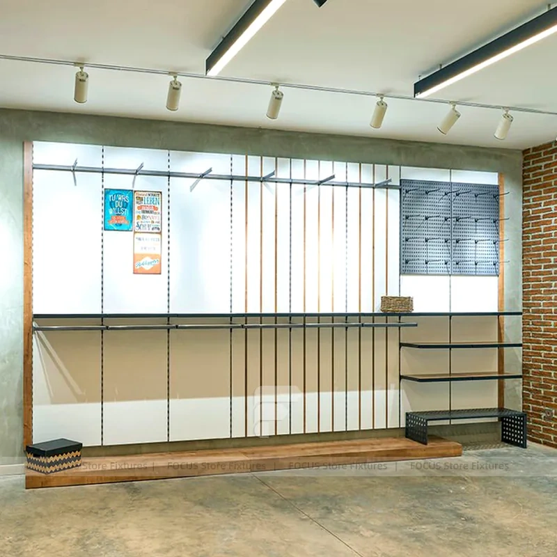 White Wood Slatwall Retail System