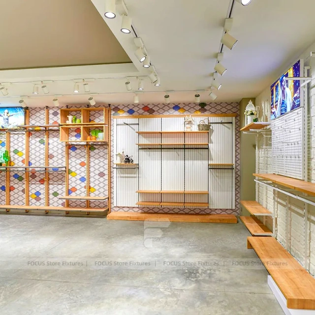 White Wood Slatwall Retail System