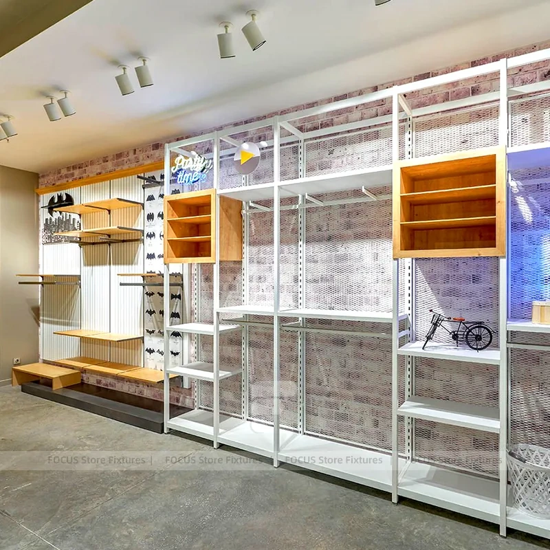 White Wood Slatwall Retail System