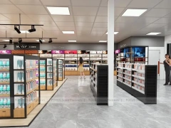 Black Framed Beauty Supply Aisle Gondola Store Layout for Wig Shop